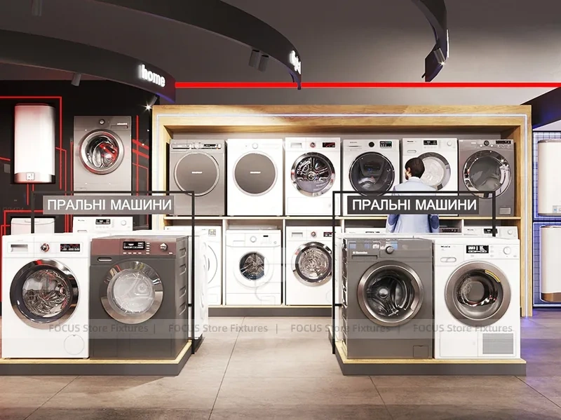 Circular White Mobile Electronics Showroom
