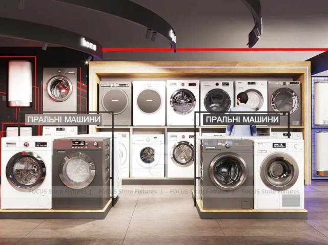 Circular White Mobile Electronics Showroom