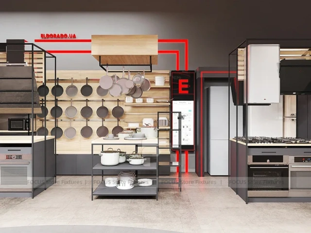 Circular White Mobile Electronics Showroom