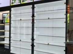 Close Up Black White Glass Display Wall Cabinet