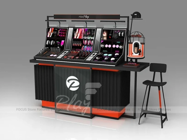 Close Up Makeup Display Shelf and Tester Counter