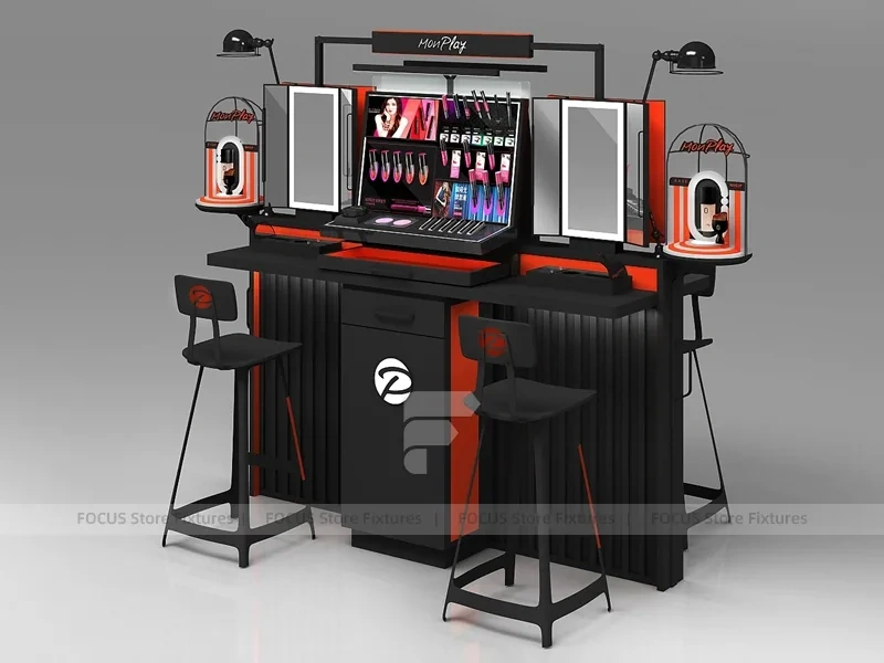 Close Up Makeup Display Shelf and Tester Counter