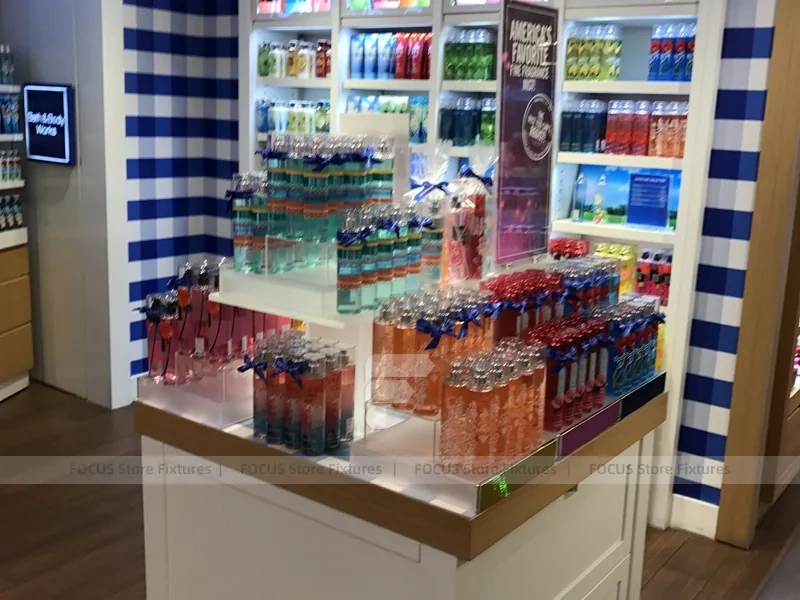 Compact Beauty Supply Store with Central Counter