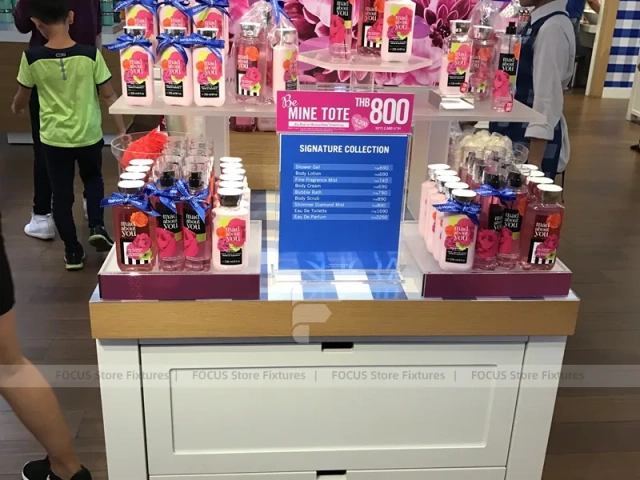 Compact Beauty Supply Store with Central Counter