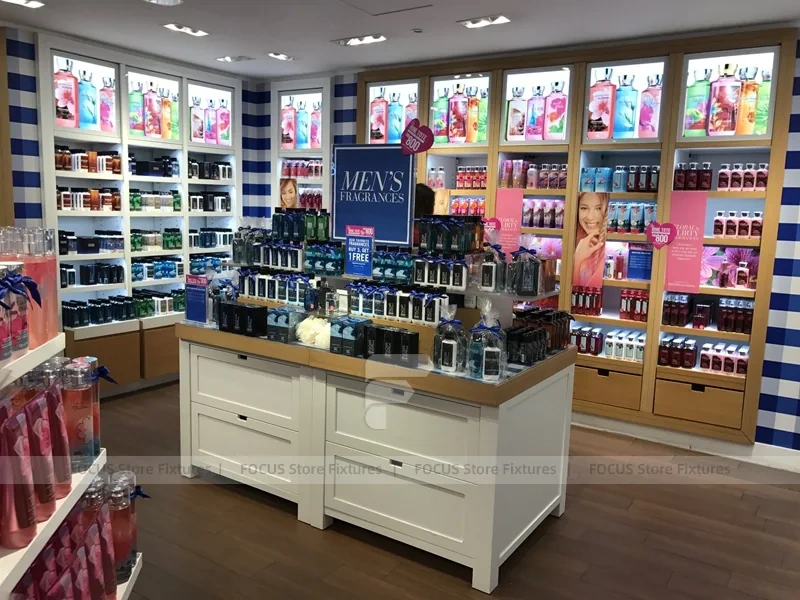 Compact Beauty Supply Store with Central Counter