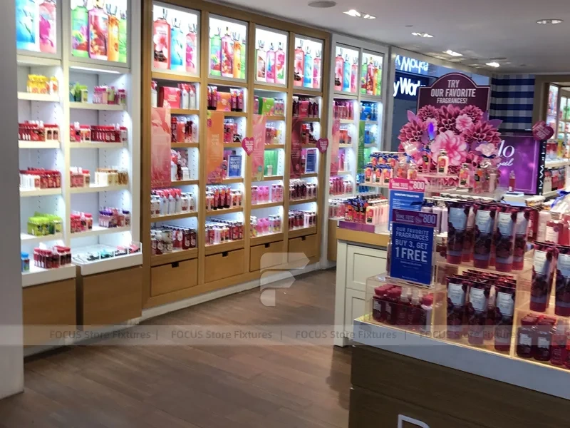 Compact Beauty Supply Store with Central Counter