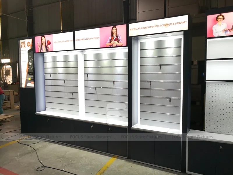 Compact White Mobile Phone Shop Floor Plan