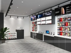 Compact White Mobile Phone Shop Floor Plan