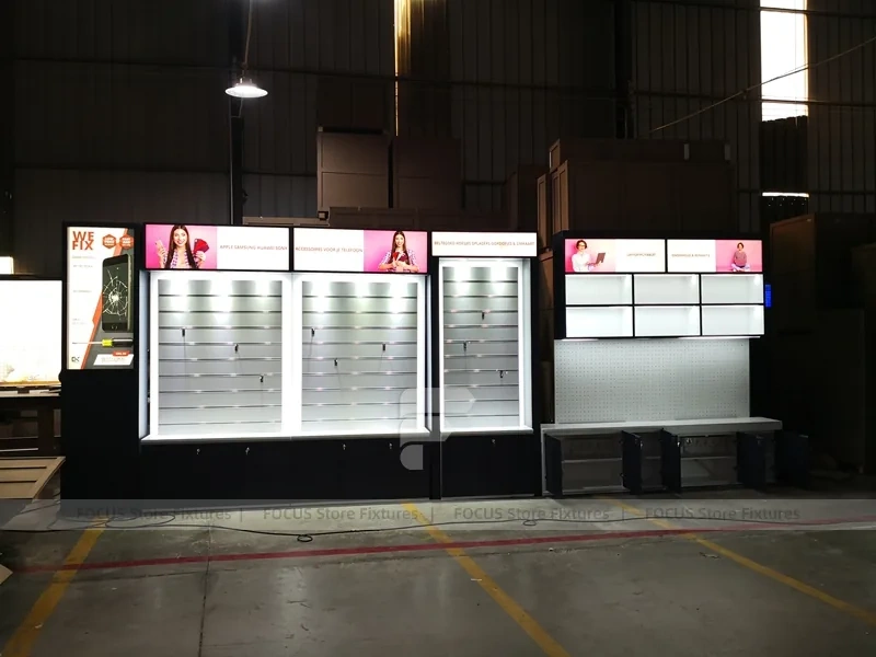 Compact White Mobile Phone Shop Floor Plan