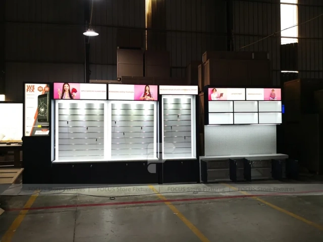 Compact White Mobile Phone Shop Floor Plan