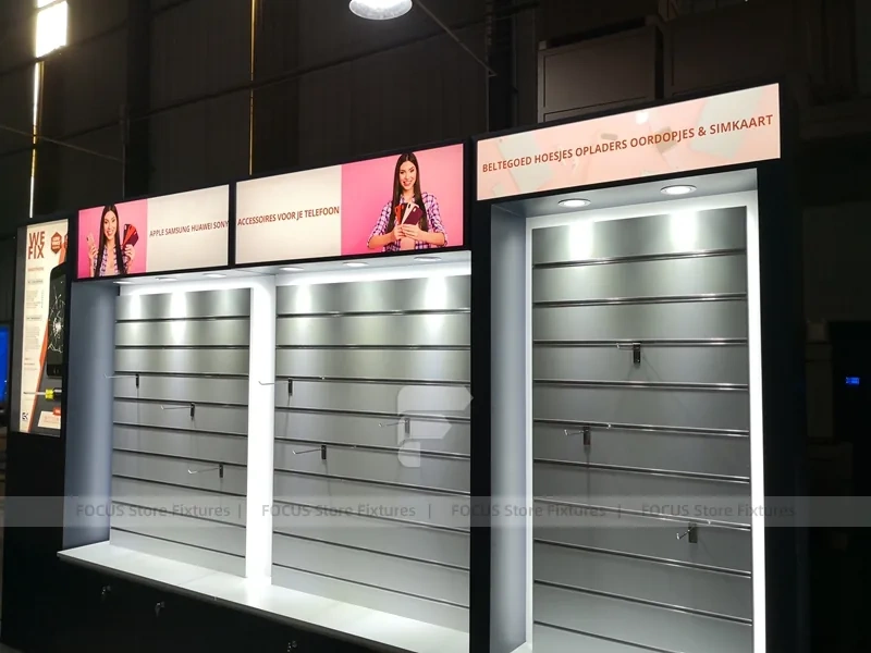 Compact White Mobile Phone Shop Floor Plan