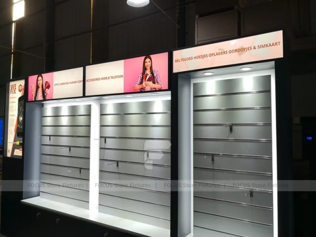 Compact White Mobile Phone Shop Floor Plan