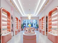 Coral Arched Skincare Store with Round Counter