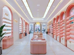 Coral Arched Skincare Store with Round Counter