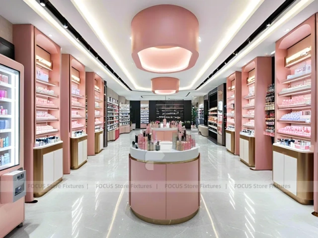 Coral Pink Cosmetics Boutique with Round Island