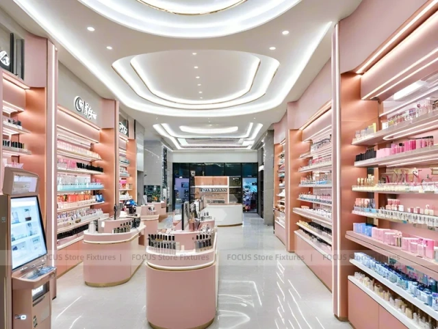 Coral Pink Cosmetics Boutique with Round Island