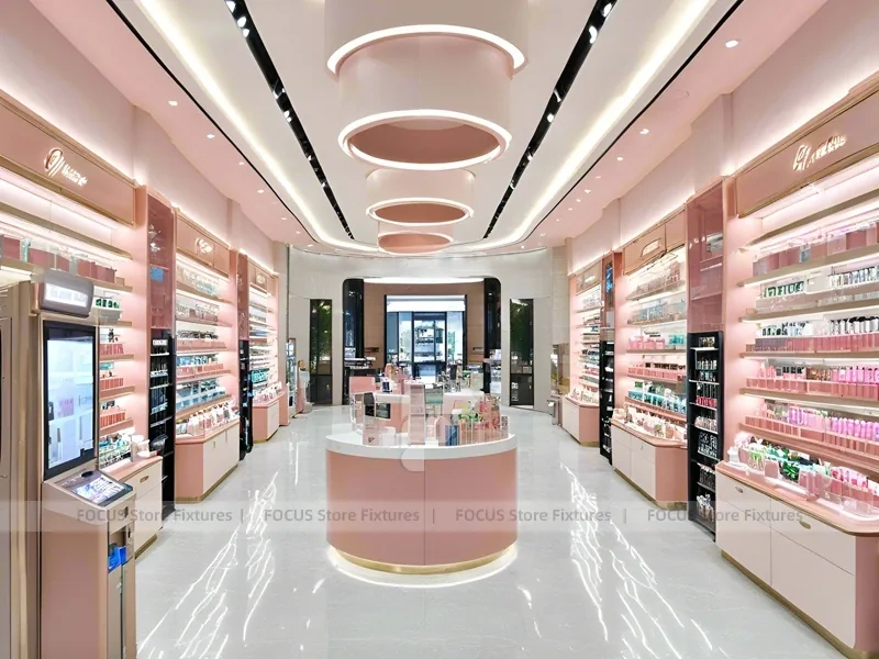 Coral Pink Cosmetics Boutique with Round Island