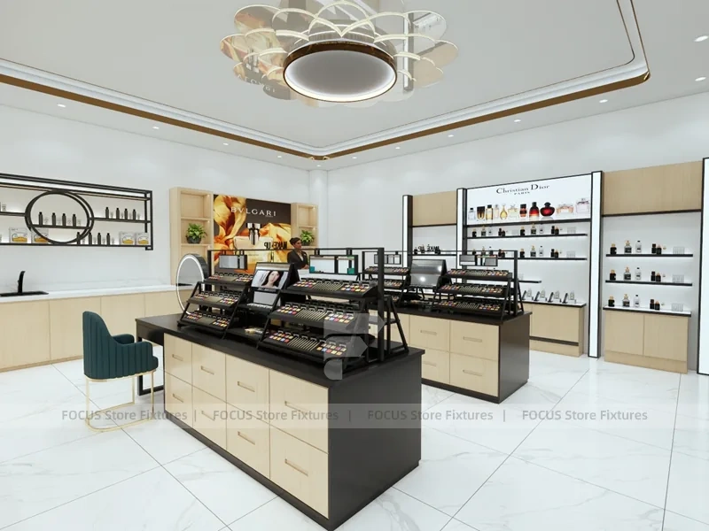 Cream Black Cosmetics Consultation Counter