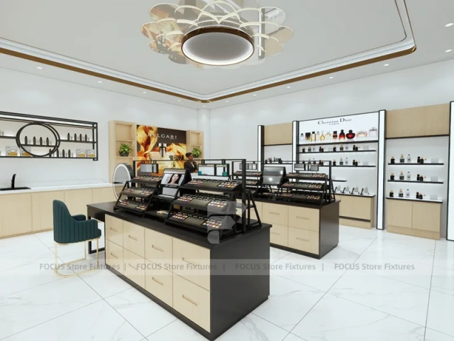 Cream Black Cosmetics Consultation Counter
