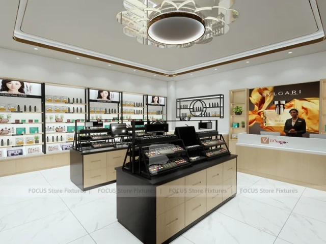 Cream Black Cosmetics Consultation Counter