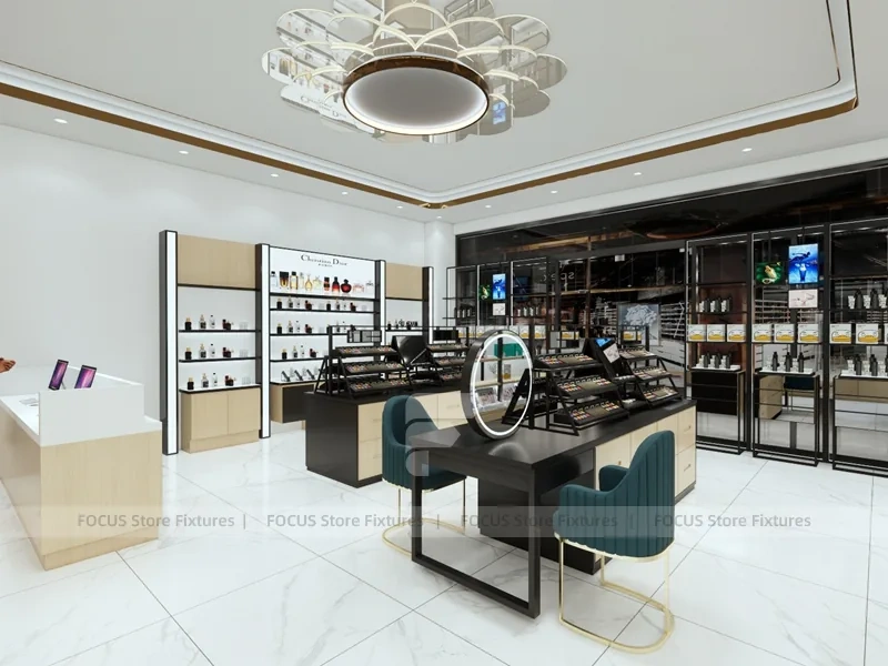 Cream Black Cosmetics Consultation Counter