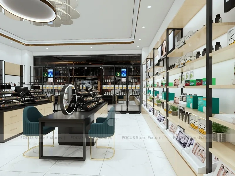 Cream Black Cosmetics Consultation Counter