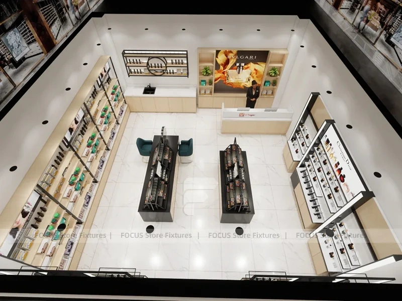 Cream Black Cosmetics Consultation Counter