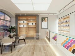 Cream Phone Store Counter And Wall Display