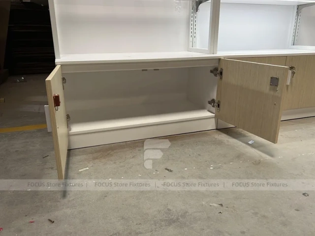 Cream White Phone Display Counter Cabinet