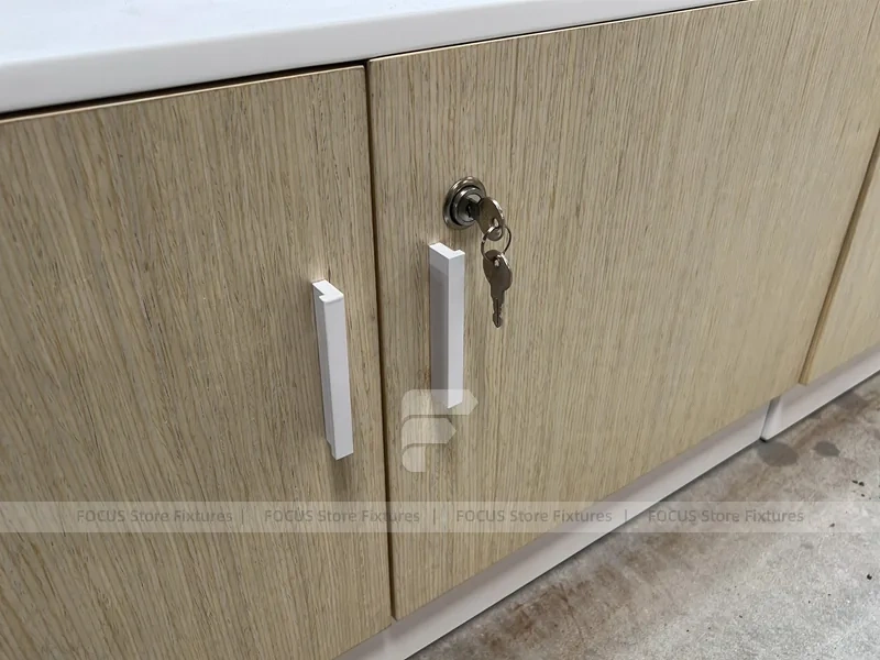 Cream White Phone Display Counter Cabinet