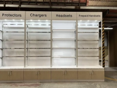 Cream White Phone Display Counter Cabinet
