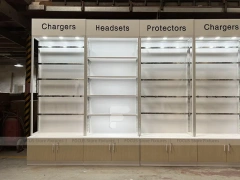 Cream White Phone Display Counter Cabinet