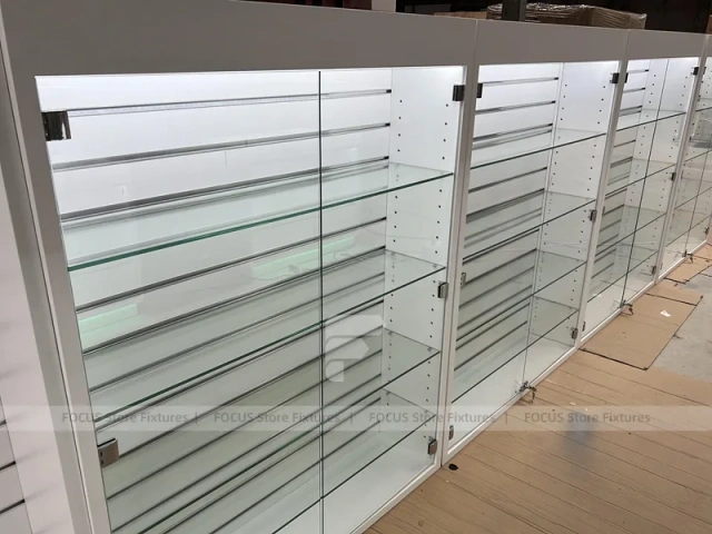 Cream White Phone Display Counter Cabinet