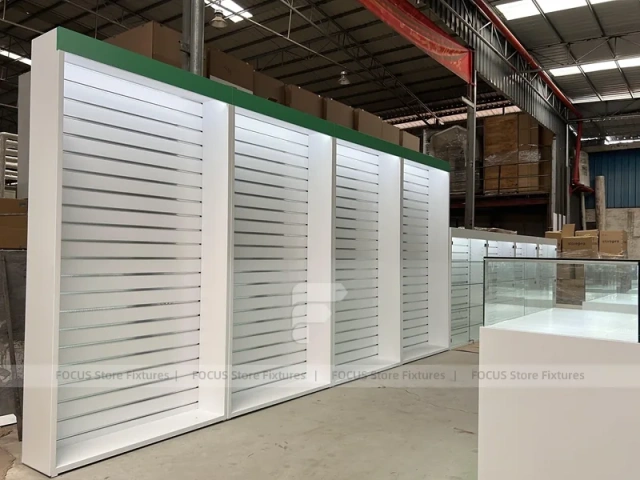 Cream White Phone Display Counter Cabinet
