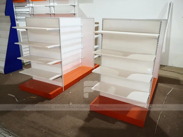 Curved Blue White Phone Glass Showcase Counter
