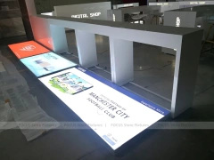 Dark Gray Mobile Shop Kiosk With Illuminated Floor
