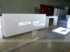 Dark Gray Mobile Shop Kiosk With Illuminated Floor