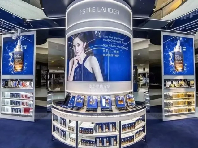 Estee Lauder Blue Cosmetics Mall Kiosk
