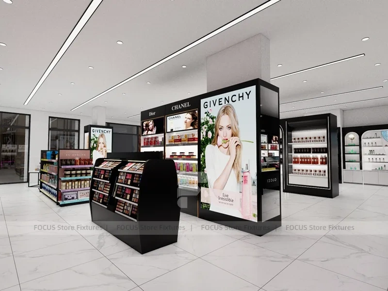 Givenchy Beauty Store with Black Gondola Displays