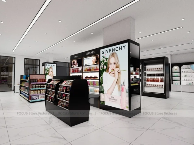 Givenchy Beauty Store with Black Gondola Displays