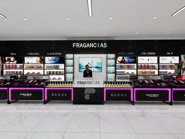 Givenchy Beauty Store with Black Gondola Displays