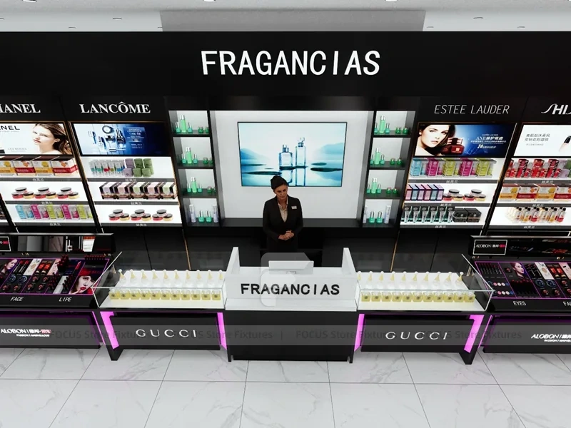 Givenchy Beauty Store with Black Gondola Displays
