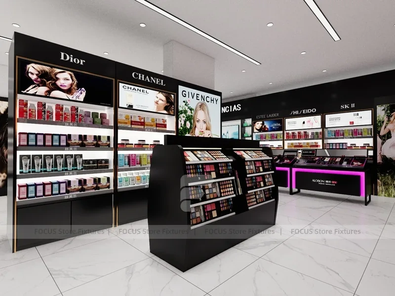 Givenchy Beauty Store with Black Gondola Displays