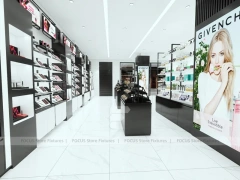 Givenchy Black Wall Shelving and Makeup Counter