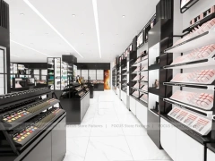 Givenchy Black Wall Shelving and Makeup Counter