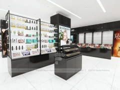 Givenchy Black Wall Shelving and Makeup Counter
