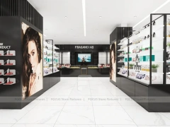 Givenchy Black Wall Shelving and Makeup Counter