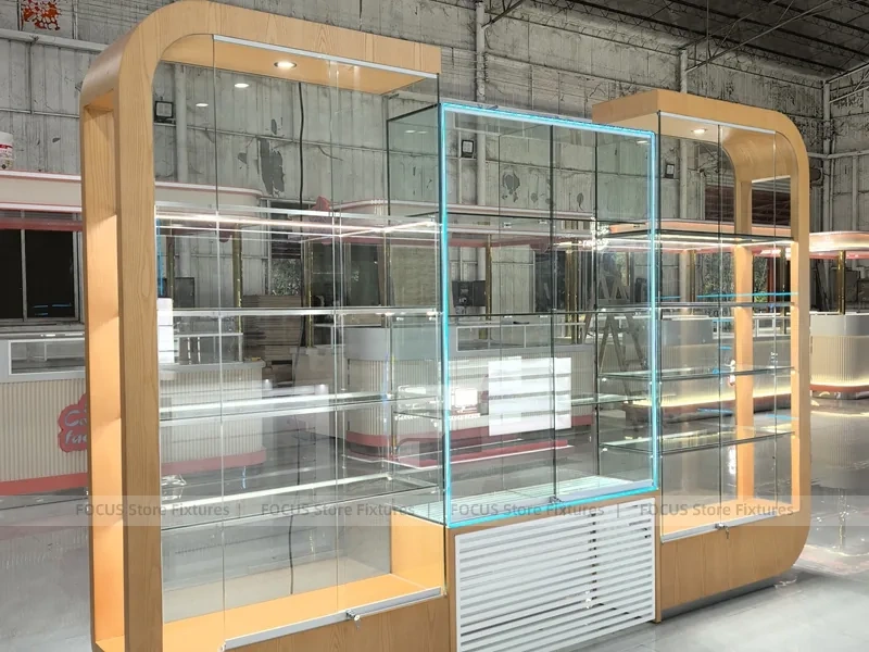 Gold Glass Mobile Phone Display Showcase