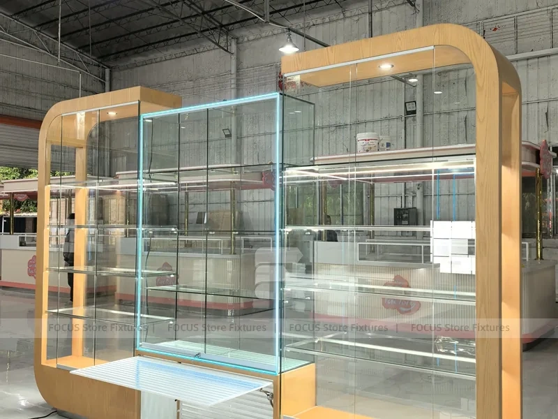 Gold Glass Mobile Phone Display Showcase