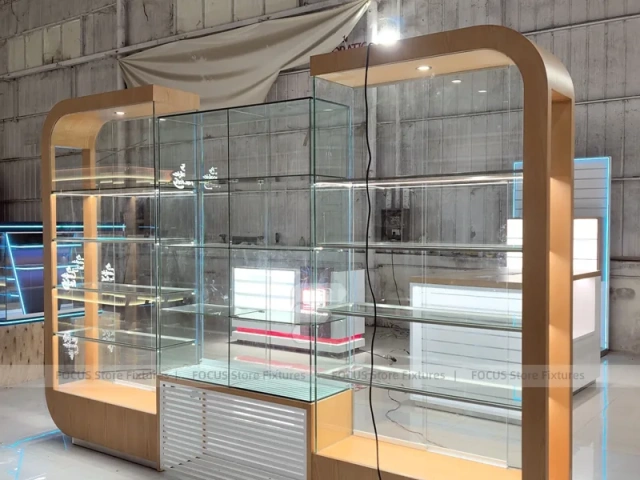 Gold Glass Mobile Phone Display Showcase